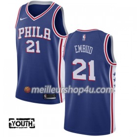 Maillot Basket Enfant Philadelphia 76ers Joel Embiid 21 Nike 2017-18 Bleu Swingman